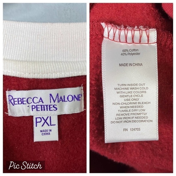 Rebecca Malone Petites Autumn Squirrel Applique Faux Layered Sweatshirt Size PXL - Picture 4 of 16